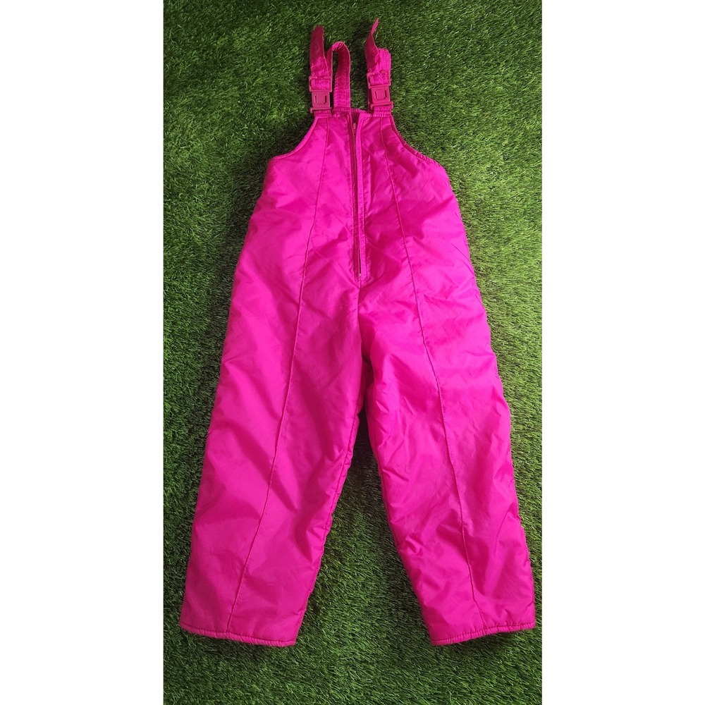 MC Girls Pink Insulated Ski Pants Snow Bib Overalls Adjustable Straps Size 5